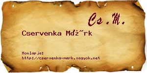 Cservenka Márk névjegykártya