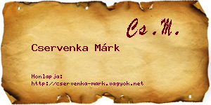 Cservenka Márk névjegykártya