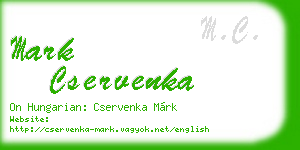 mark cservenka business card