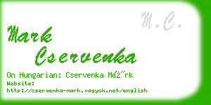 mark cservenka business card
